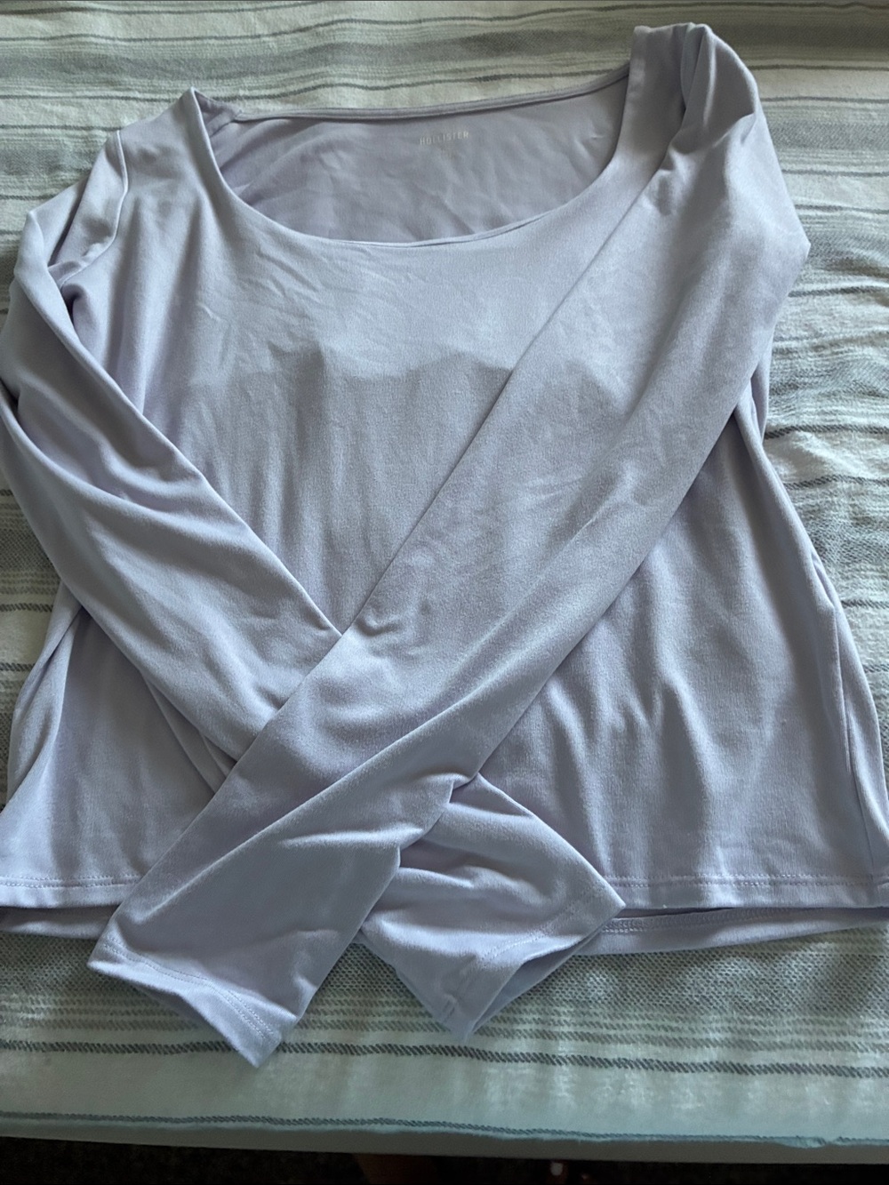 Hollister Light Lavender Long-Sleeve Scoop Neck Top